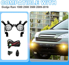 OKSIWA Driving Fog Lights Lamps Compatible With 2007 2008 2009 Honda CRV Front Bumper Lamps with H11 12V 55W Halogen Bulbs & Switch and Wiring Kit (Clear Lens)-3