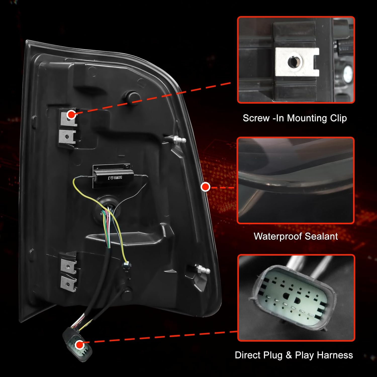 OKSIWA Sequential Full Led tail lights for 2019-2024 Dodge Ram 1500 (without Bilnd Spot) Starting Animated Rear Light Assembly, Dynamic Turn Signal,Brake,Reverse Smoked Not applicable to classic-5