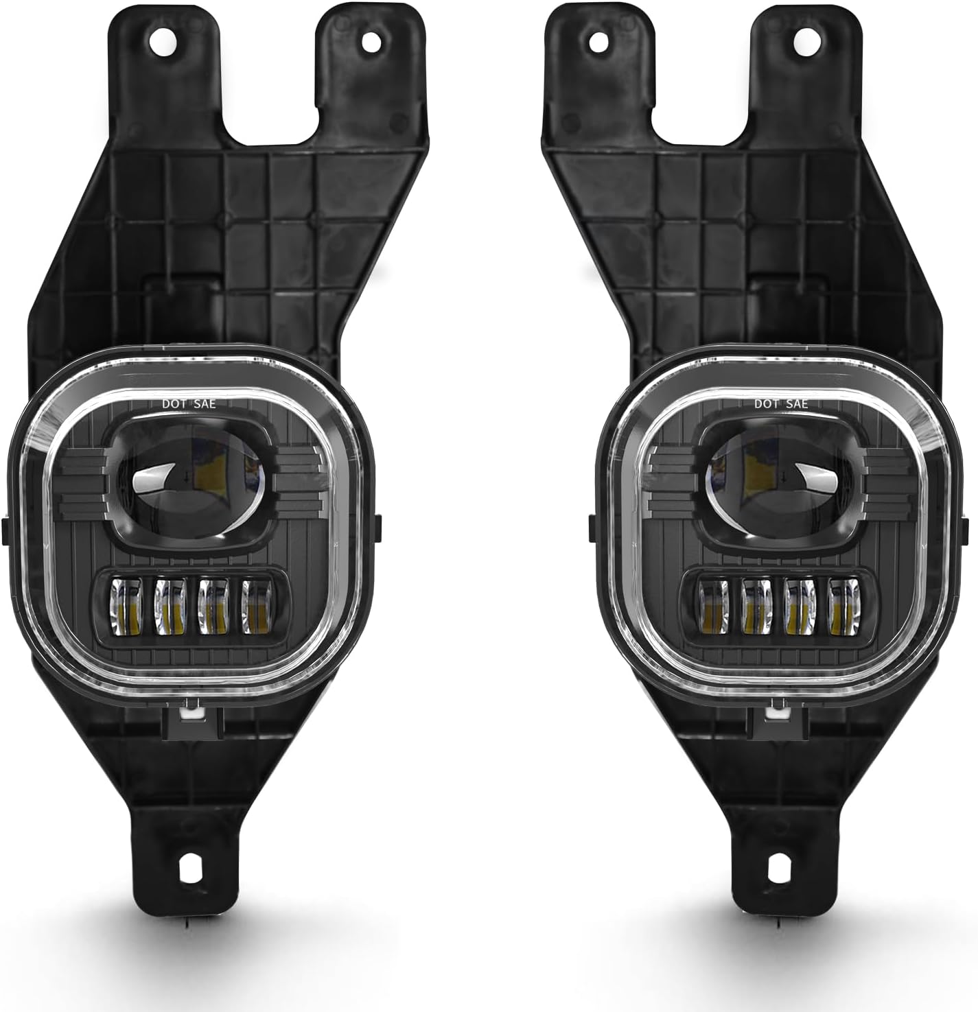 OKSIWA Led Fog Lights Compatible With 1999-2004 Ford F250 F350 Super Duty, 2001-2004 Excursion Front Driving Fog Lamps Assembly Clear Lens, DOT Certified - 1 Pair