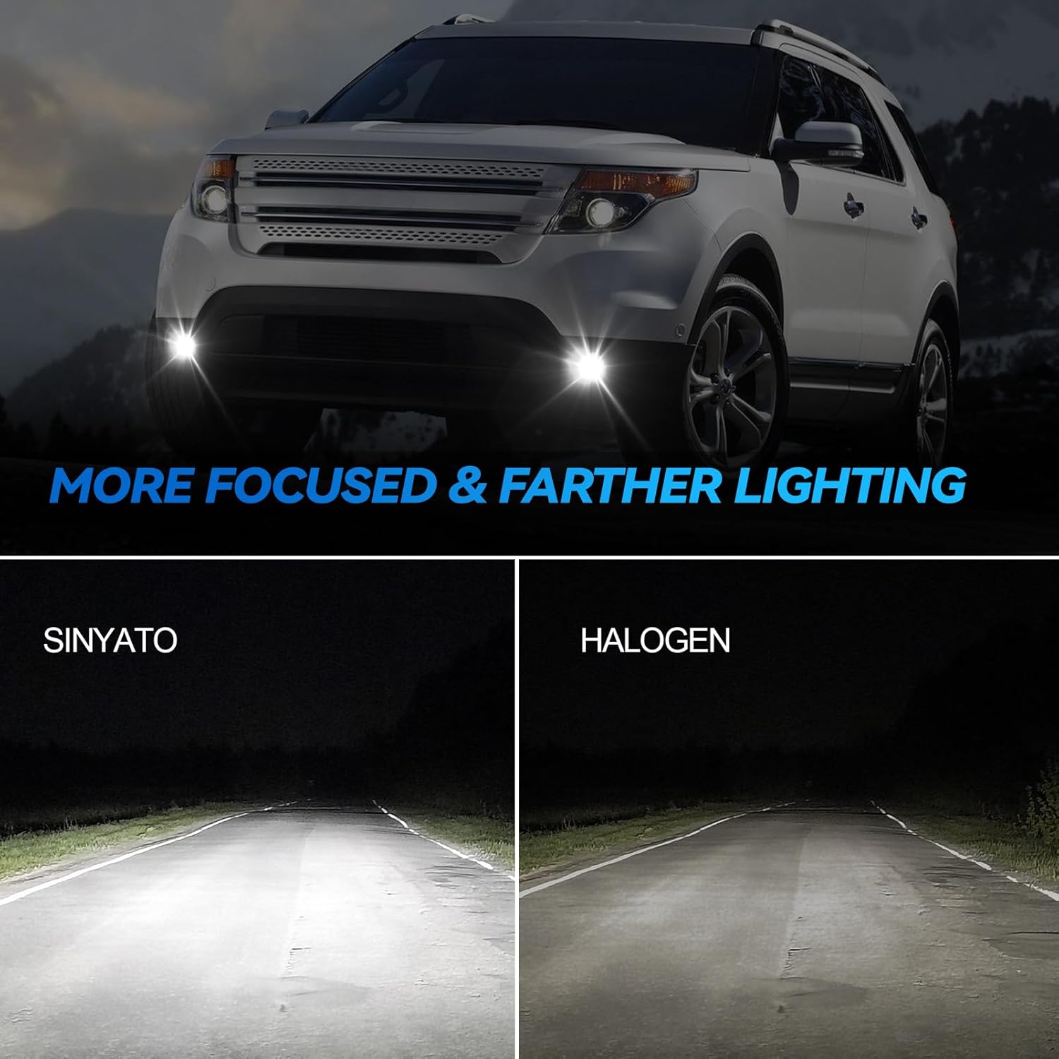 OKSIWA LED Fog Lights Assembly Compatible with 2013 2014 2015 Ford Explorer, Front Driving Fog Lamps Clear Lens Replacement Kit, DOT Certified - 1 Pair