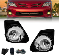 OKSIWA Fog Lights Fit For Corolla 2011 2012 2013 Fog Lamps Assembly 2PCS With Chrome Bezels Switch and Wiring Kit-1