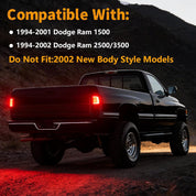 OKSIWA Led Tail Lights-for Dodge Ram 1994-2001 Ram 1500,1994-2002 Ram 2500/3500, C-shaped Design Running Light,Brake,Reverse Tail Lamp, Upgrade Tail Lights Assembly Replacement