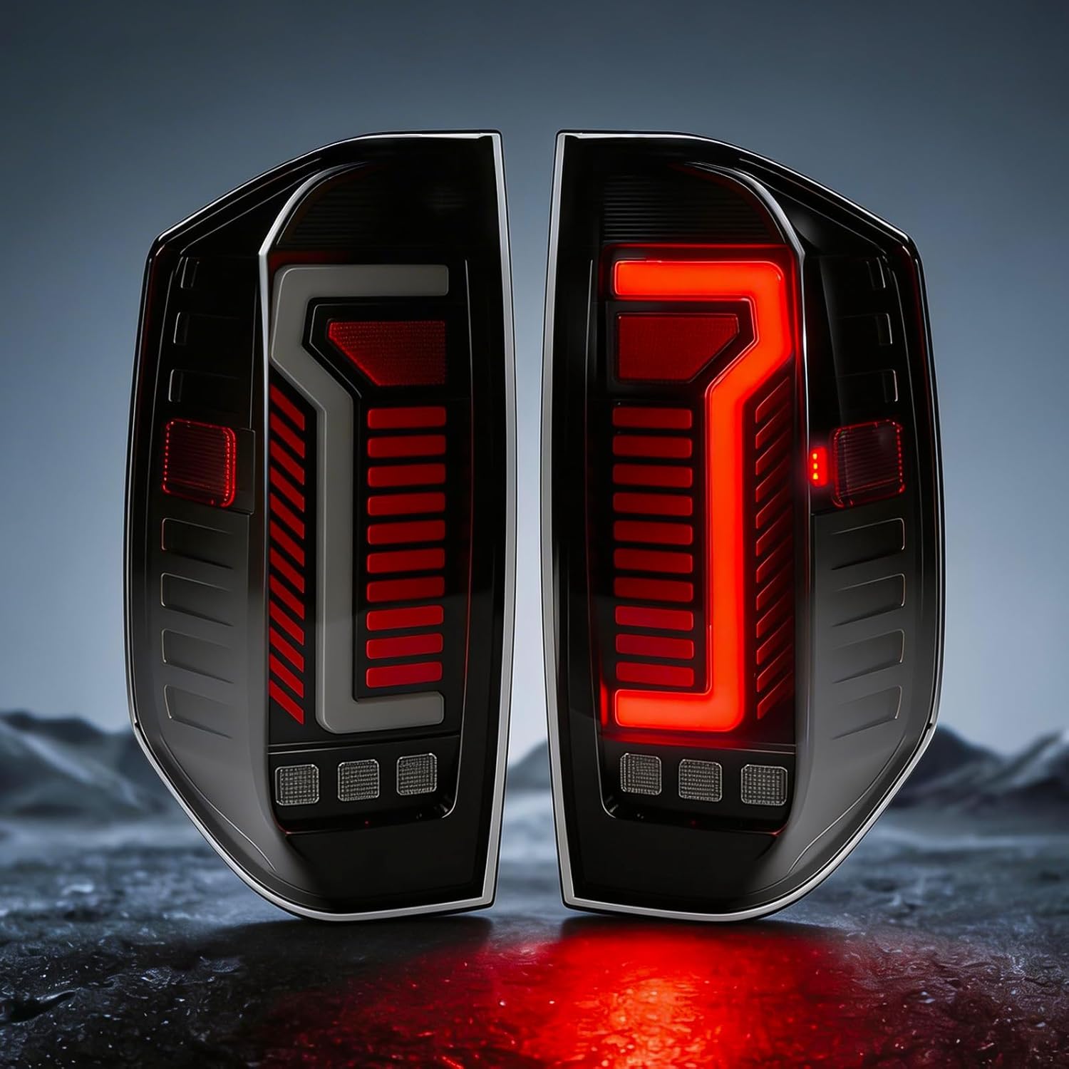 Animated Sequential Smoked LED Tail Lights for 2014-2021 Toyota Tundra Weatherproof Plug & Play-1