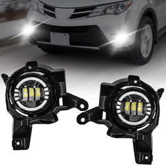 OKSIWA LED Fog Lights with DRL For 2013 2014 2015 Toyota RAV4, Amber Turn Signal,White Daytime Running Light, Front Bumper Fog Lamps Replacement with Wiring Harness,Easy to Install-1