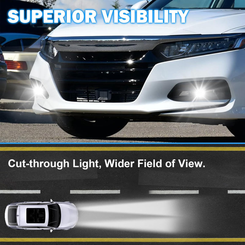 OKSIWA LED Fog Lights Compatible with 2018-2020 Honda Accord with DRL Turn Signals Fog Lamps Assemblies w/Switch and Wiring Harness-2