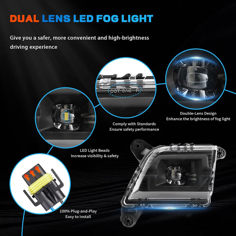 DOT Compliant LED Fog Lights for 2019-2023 Chevy Silverado Plug & Play-3