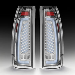 Animated Sequential Transparent-Housing LED Tail Lights for 1988-1998 Chevy GMC C/K Sierra, 92-99 Suburban Yukon, 95-99 Tahoe,Blazer,Cadillac Escalade Plug & Play-1