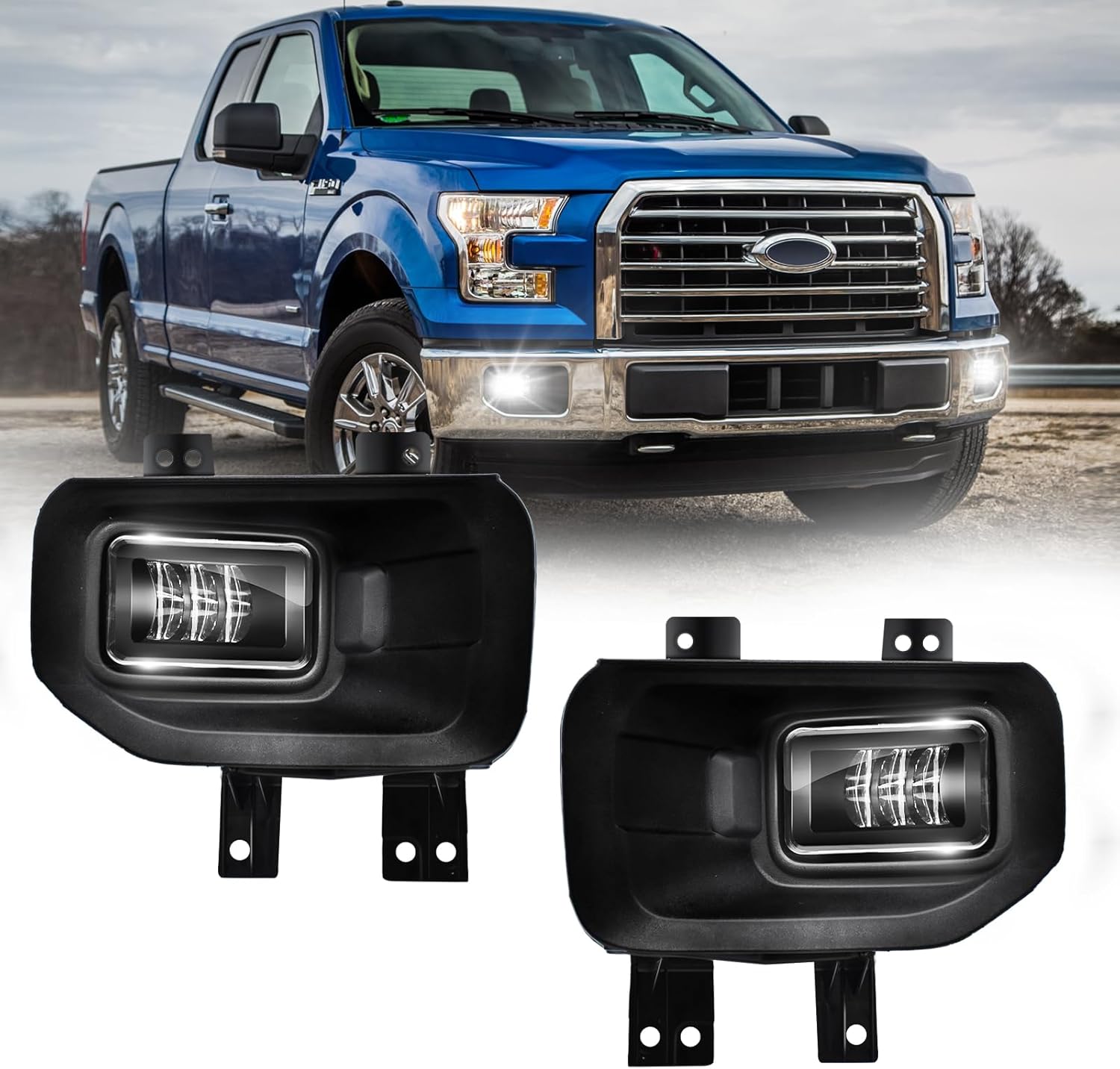 OKSIWA LED Fog Light-For 2015-2017 Ford F150,Replacement Fog Light Assembly, Driving Fog Lamps,Waterproof,Easy to Install
