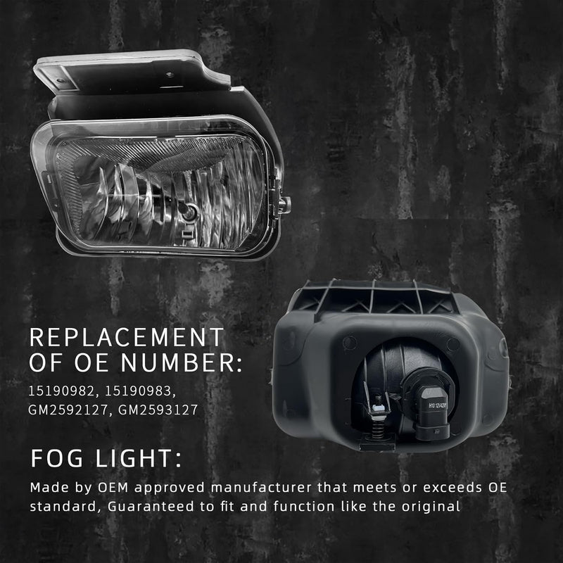 DOT Approved Halogen Fog Lights for 2002-2007 Chevy Silverado Avalanche Plug & Play-7