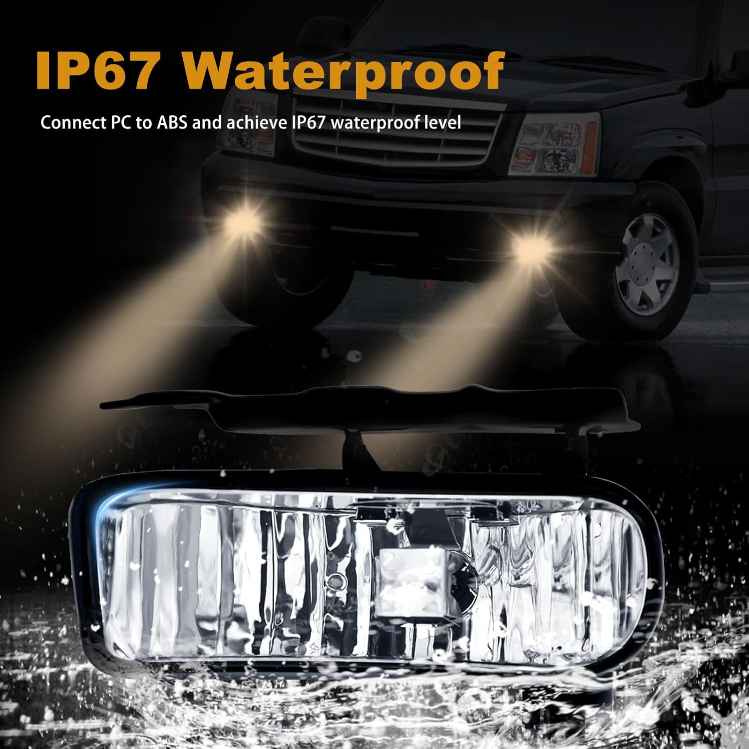 OKSIWA 1 Pair Halogen Fog Lights for 2002-2006 Cadillac Escalade/EXT, 03 04 05 06 Escalade ESV-6