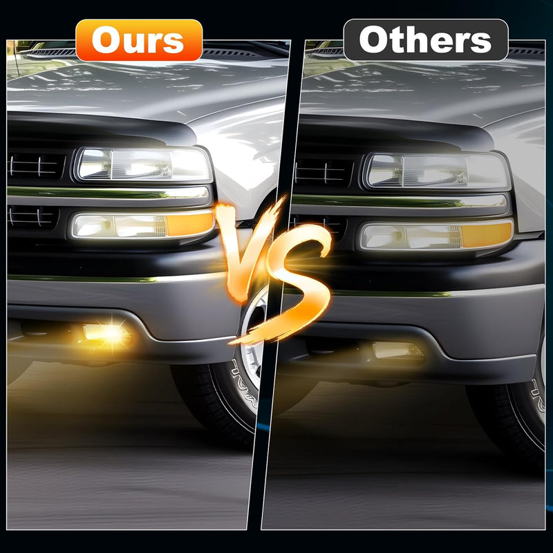 DOT Approved Yellow LED Fog Lights for 1999-2006 Chevy Silverado Tahoe Suburban Plug & Play-5
