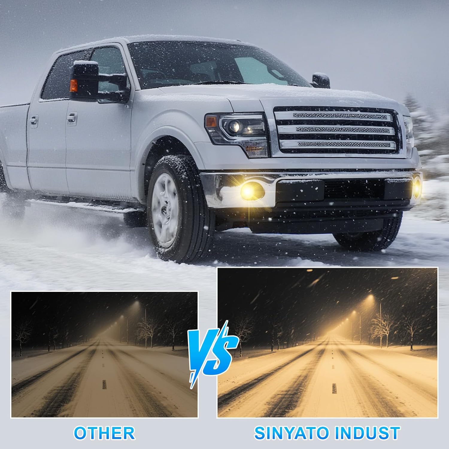 OKSIWA LED Fog Lights Compatible with 2011 2012 2013 2014 Ford F150/F250 /F350/F450/F550 Bumper Driving Fog Lamp Assembly Replacement DOT Approved（1 Pair）