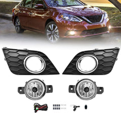 OKSIWA Fog Lights Assembly Compatible with 2016 2017 2018 2019 Sentra Replacement H11 12V 55W Halogen Bulbs-2