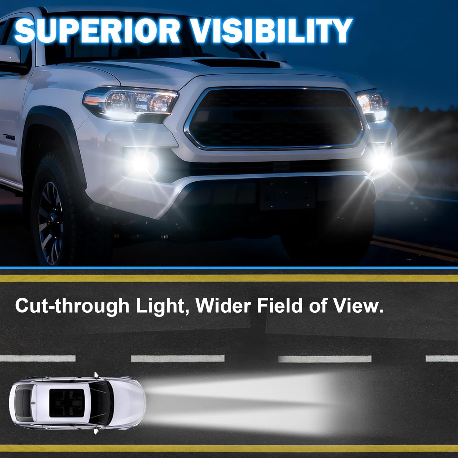 OKSIWA LED 4 eyes Fog Lights Assembly Kit for 2016 2017 2018 2019 2020 2021 2022 2023 Toyota Tacoma(Fits SR,SR5 Model Only), White DRL Fog Light Yellow Turn Signals for Tacoma