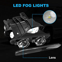 OKSIWA Fog Lights Replacement for 1999-2002 Chevy Silverado 1500/2500/3500 - Direct Fit Front Bumper Fog Lamp Assembly Pair (Left+Right) - Durable ABS Housing, Weather Resistant-3
