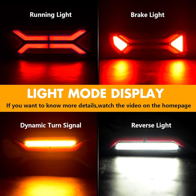 OKSIWA Sequential Full LED Tail Lights for Suzuki Jimny 2019-2024, with Start Up Sequence,Dynamic Turn Signal,Unique Appearance Design, Reverse Brake Tail Lamp Rear Lights Assembly (Dumbbel)-2