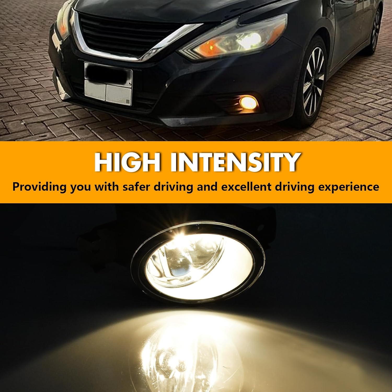 OKSIWA Halogen Fog Lights,Compatible with Nissan Altima Sedan 2016 2017 2018,Front Bumer Driving Light Fog Lamp Assembly Kit with Wiring Harness, Switch,Plug and Play-5