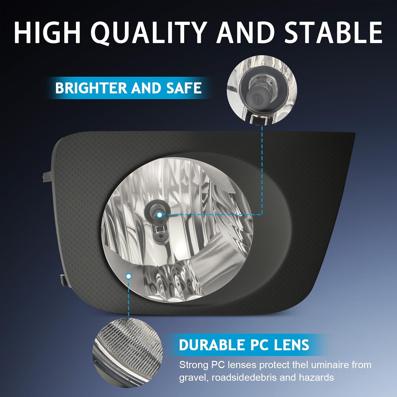 OKSIWA Fog Lights for 2006 2007 2008 2009 Toyota 4Runner, Front Driving Fog Light Lamps with 9006 Halogen Bulbs, Assembly Replacement Kit