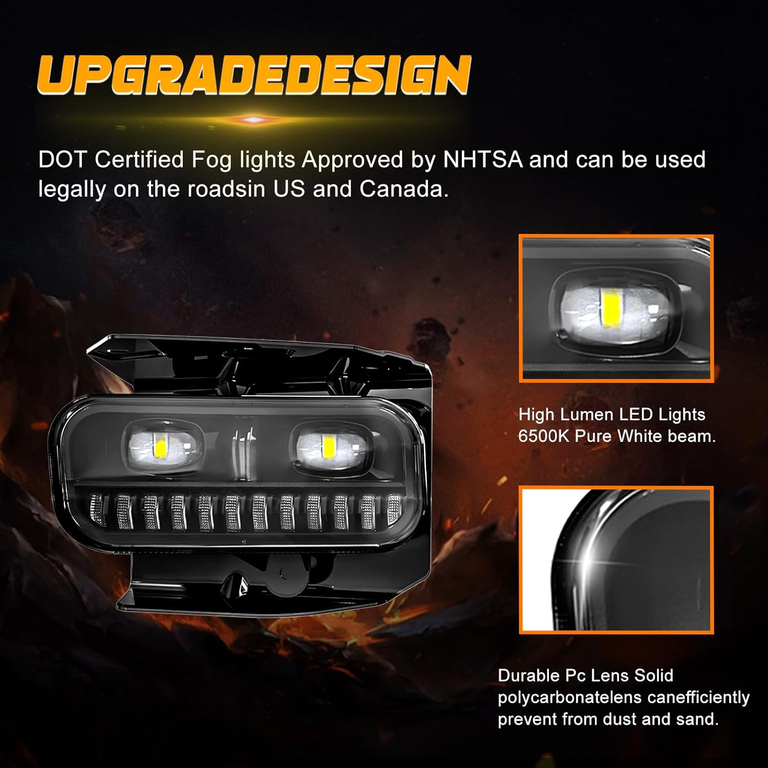 OKSIWA Led Fog Lights for 1999-2003 Ford F150 / 1999-2002 Expedition / 1999 F250 Pickup Upgrade and Modified 1 Pair Led Fog Lamp-5