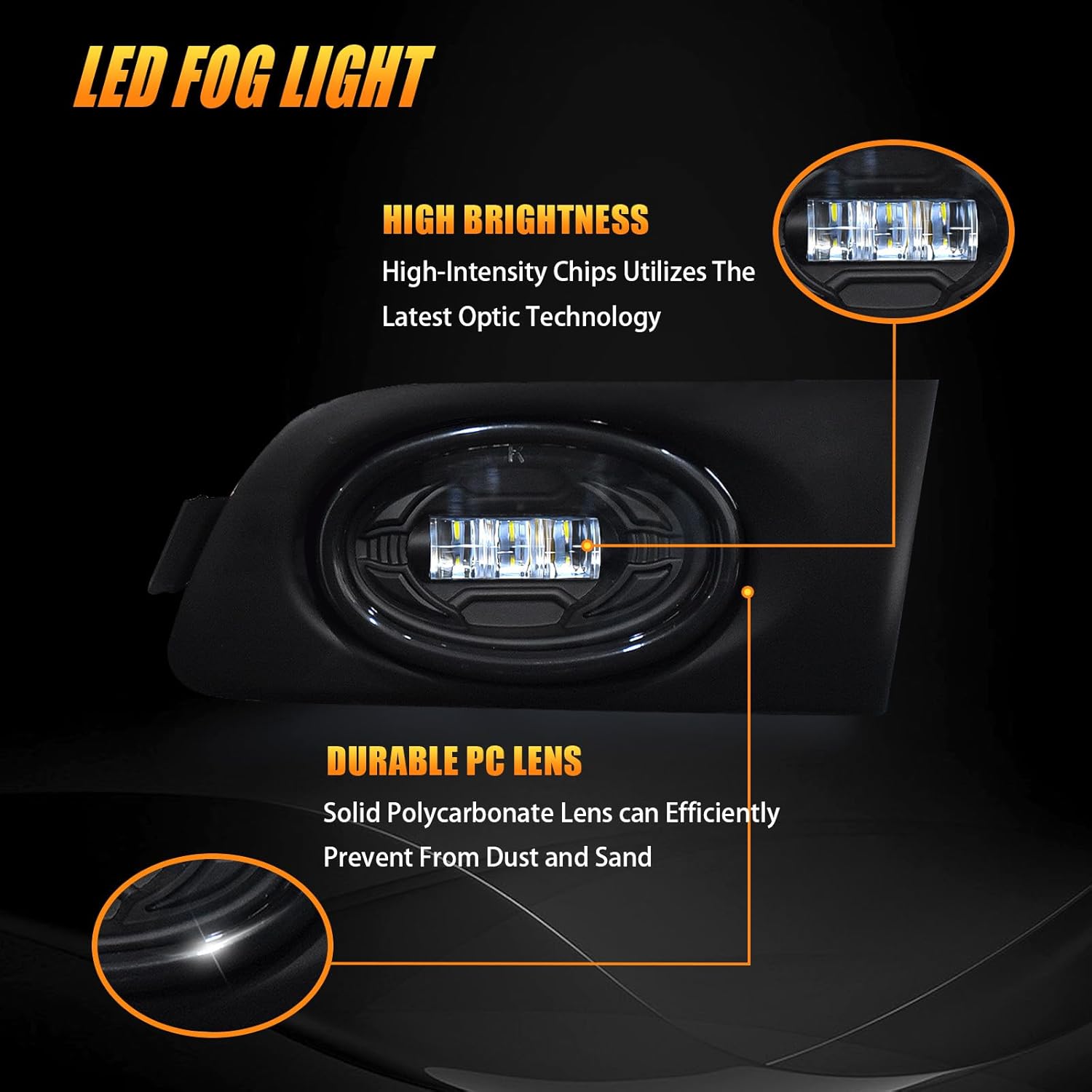 OKSIWA LED Fog Lights for 2001 2002 2003 Honda Civic Coupe 2DR,Front Bumper Driving Light, Fog Lamps Assembly Replacement With Switch, Wiring Harness, Plug and Play