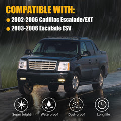 OKSIWA Halogen Fog Lights for 2002-2006 Cadillac Escalade/EXT, 2003-2006 Escalade ESV, Led Fog Lamps front Bumper Driving Light,Plug and Play-2