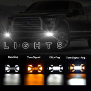 OKSIWA LED Fog Lights with DRL For 2015-2020 Ford F-150 Bumper Driving Fog Lamps Set Assembly Kit 1 Pair (Clear Lens) 2015 2016 2017 2018 2019 2020