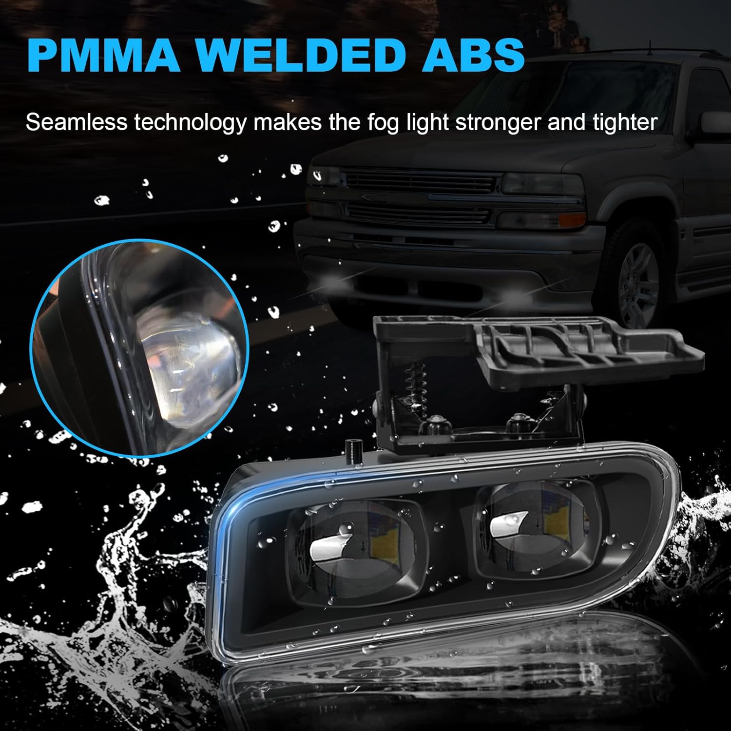 OKSIWA LED Fog Lights Kit For 1999-2002 Sierra/2000-2006 GMC Yukon/Yukon XL, Pickup Truck SUV Front Driving Fog Lamps Assembly Clear Lens, 1 Pair