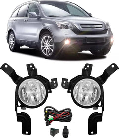 OKSIWA Driving Fog Lights Lamps Compatible With 2007 2008 2009 Honda CRV Front Bumper Lamps with H11 12V 55W Halogen Bulbs & Switch and Wiring Kit (Clear Lens)-1