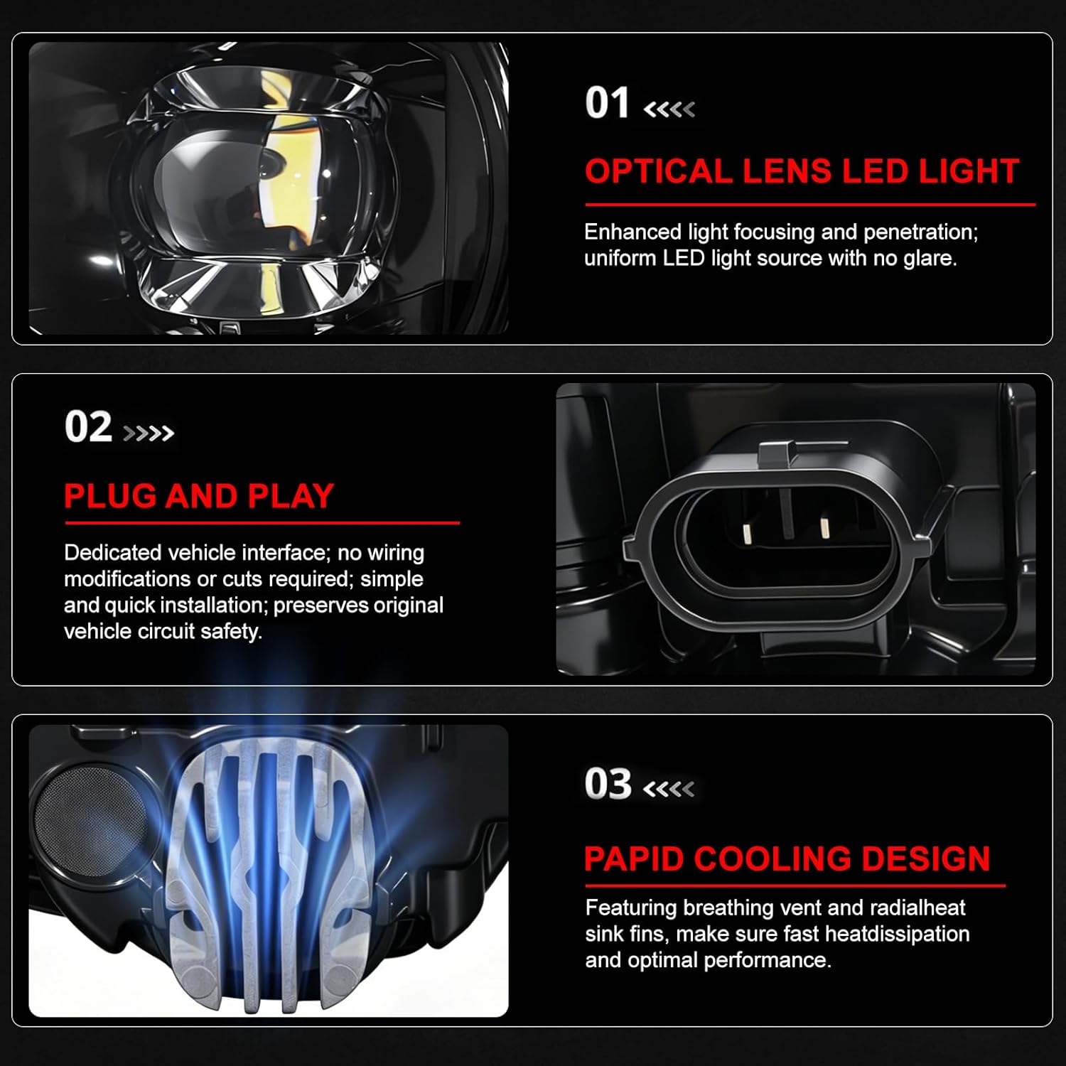 OKSIWA LED Fog Lights-For 2012-2014 Toyota Camry(Not for SE Models), Fog Light Assembly Replacement,Include Switch, Wiring Harness,Plug and Play,Black Bezels-4