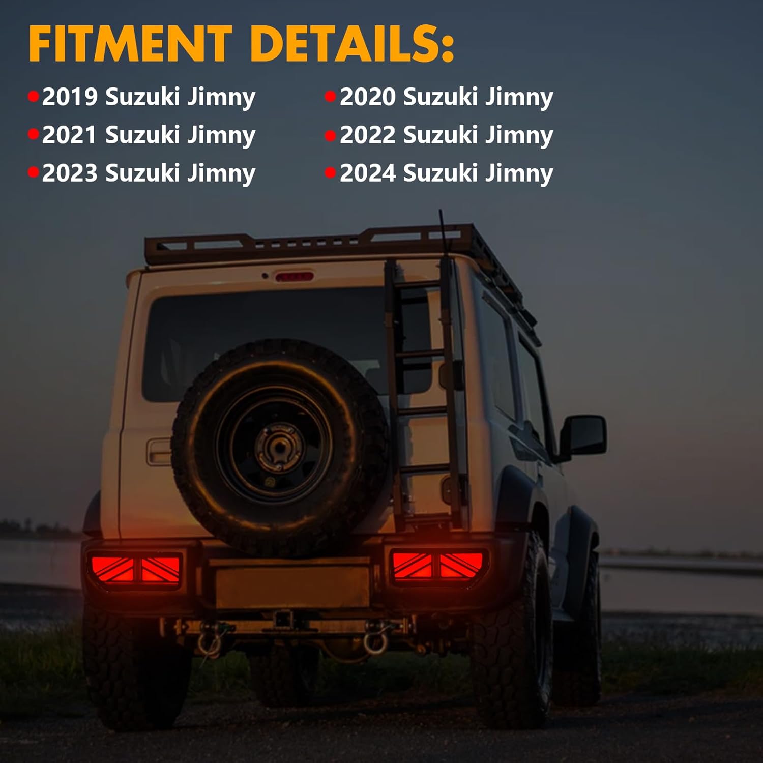 OKSIWA Sequential Full LED Tail Lights for Suzuki Jimny 2019-2024, with Start Up Sequence,Dynamic Turn Signal,Unique Appearance Design, Reverse, Brake Light Tail Lamp Rear Lights Assembly (Butterfly)