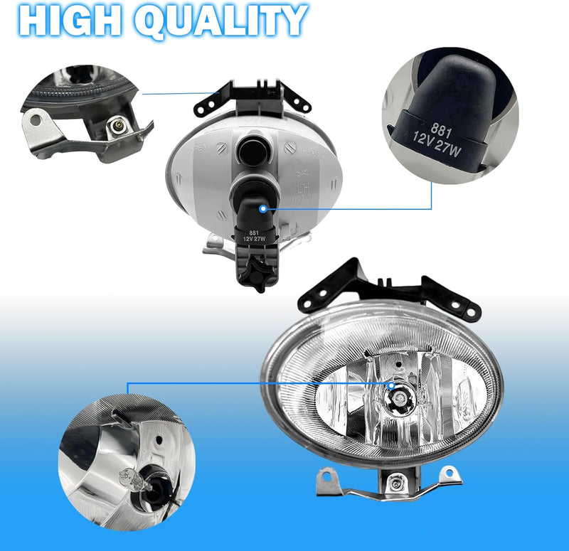 OKSIWA Fog Lights Compatible with 2007 2008 2009 Hyundai Santa Fe A Pair of Fog Light with Clear Lens Front Bumper Fog Lamps-4