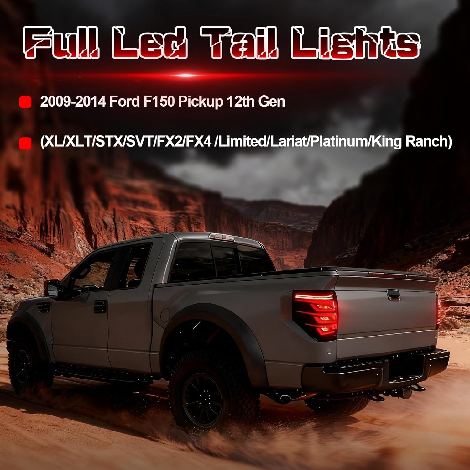 OKSIWA Sequential Full Led tail lights Compatible with Ford F150 2009-2014, Starting Animated, Dynamic Turn Signal,Brake Light, Reverse Light Rear Light Assembly