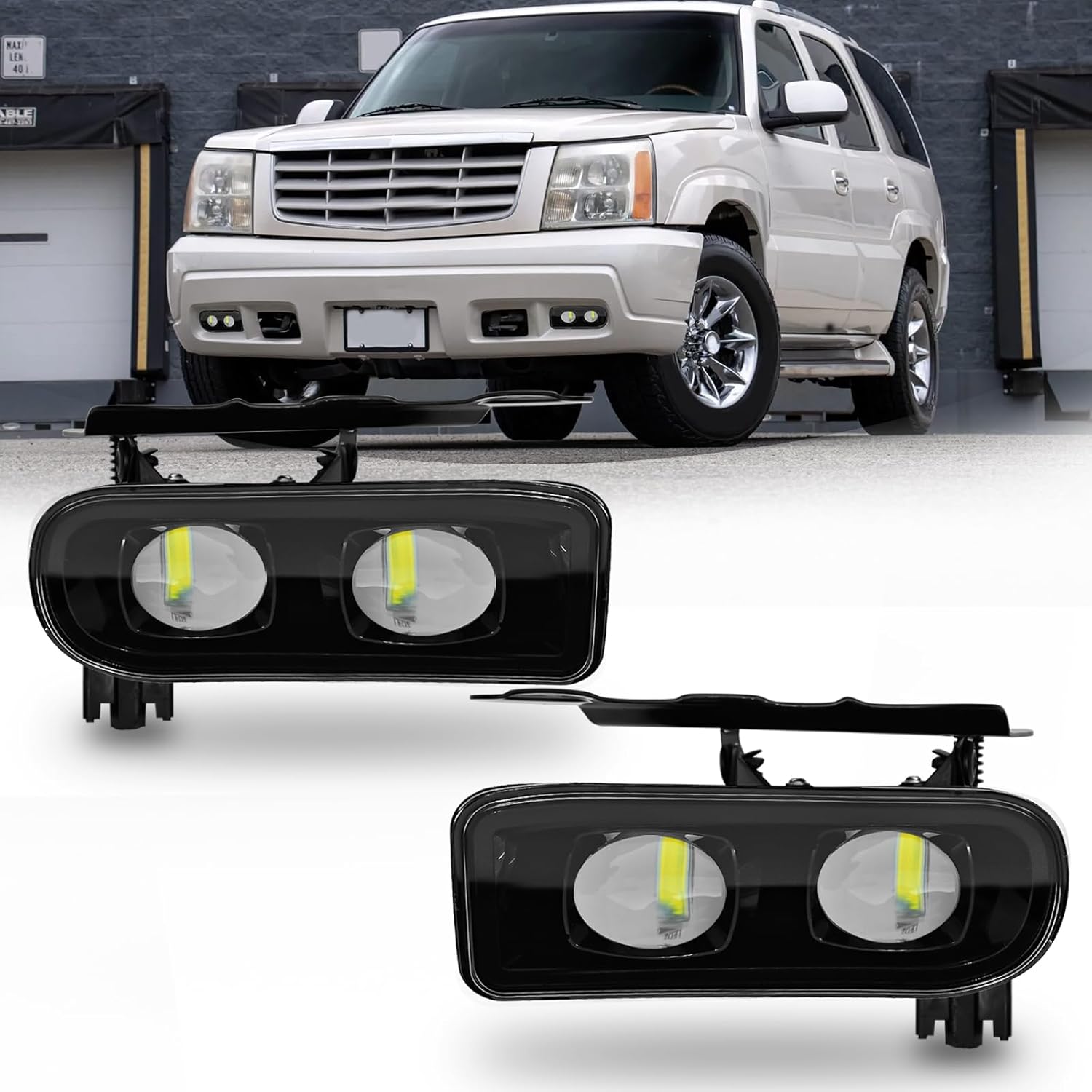 OKSIWA LED Fog Lights for 2002-2006 Cadillac Escalade/EXT, 2003-2006 Escalade ESV, Led Fog Lamps front Bumper Driving Light,Plug and Play-1