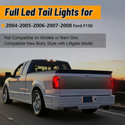 OKSIWA Full Led Tail Lights Compatible with Ford F150 2004 2005 2006 2007 2008 Starting Animated, Dynamic Turn Signal, Brake Light, Reverse Light Smoked Rear Light Assembly, Tail Lamps