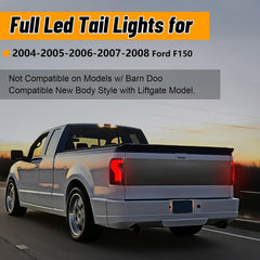 OKSIWA Full Led Tail Lights Compatible with Ford F150 2004 2005 2006 2007 2008 Starting Animated, Dynamic Turn Signal, Brake Light, Reverse Light Smoked Rear Light Assembly, Tail Lamps-3