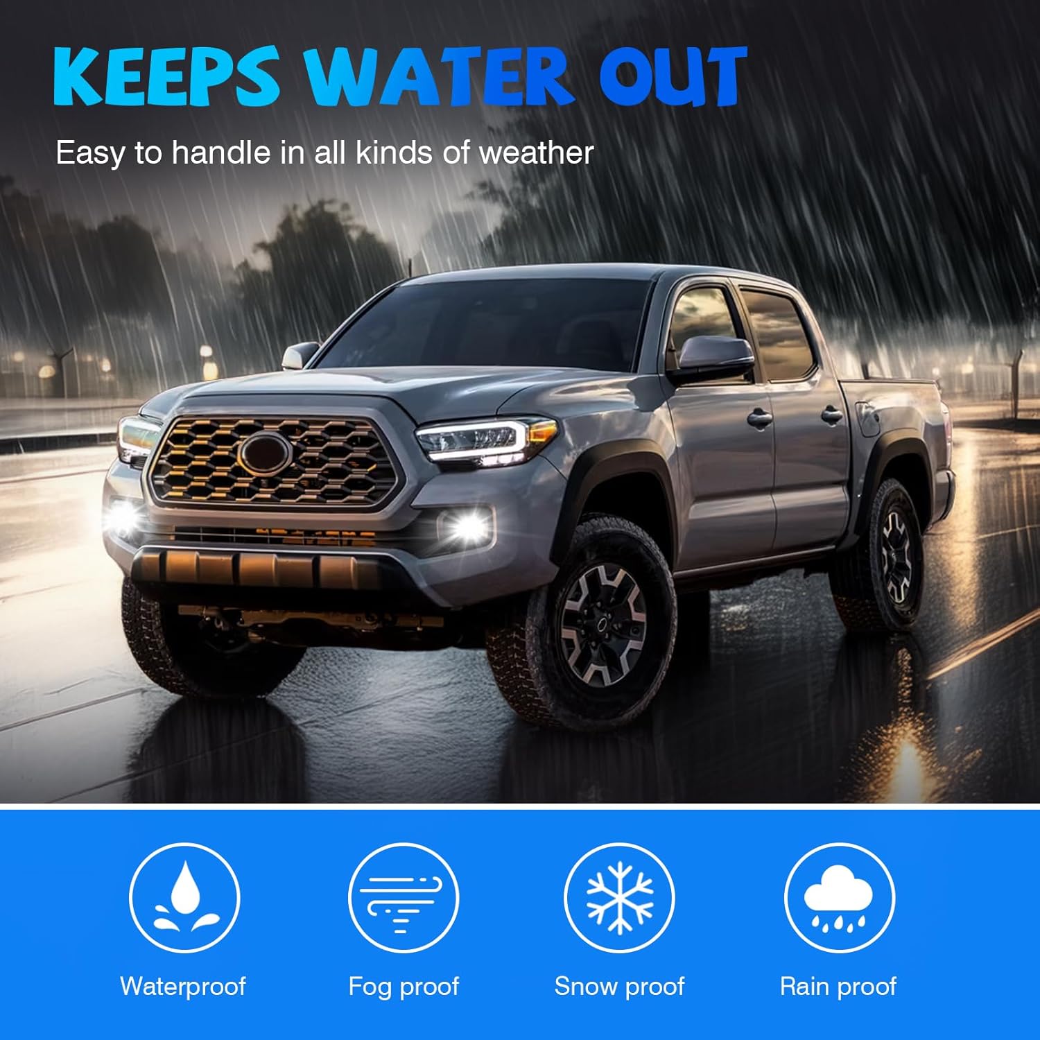 OKSIWA LED Fog Lights,Compatible with 2016-2023 Toyota Tacoma(Fits SR,SR5 Model Only), Front Bumper Driving Light, with Wiring Harness, Switch,Easy to Install (Chrome Bezels)