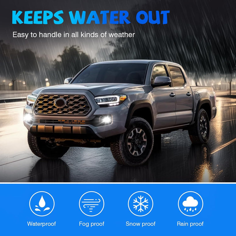 OKSIWA LED Fog Lights,Compatible with 2016-2023 Toyota Tacoma(Fits SR,SR5 Model Only), Front Bumper Driving Light, with Wiring Harness, Switch,Easy to Install (Chrome Bezels)-4