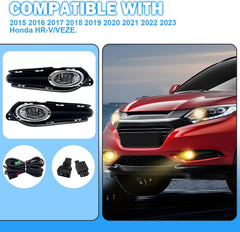 OKSIWA Fog Lights Assembly Compatible With 2015 2016 2017 2018 2019 2020 2021 2022 2023 HR-V/VEZE Front Bumper Driving Fog Lamp Light Kits-5