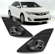 OKSIWA LED Fog Lights-For 2012-2014 Toyota Camry(Not for SE Models), Fog Light Assembly Replacement,Include Switch, Wiring Harness,Plug and Play,Black Bezels
