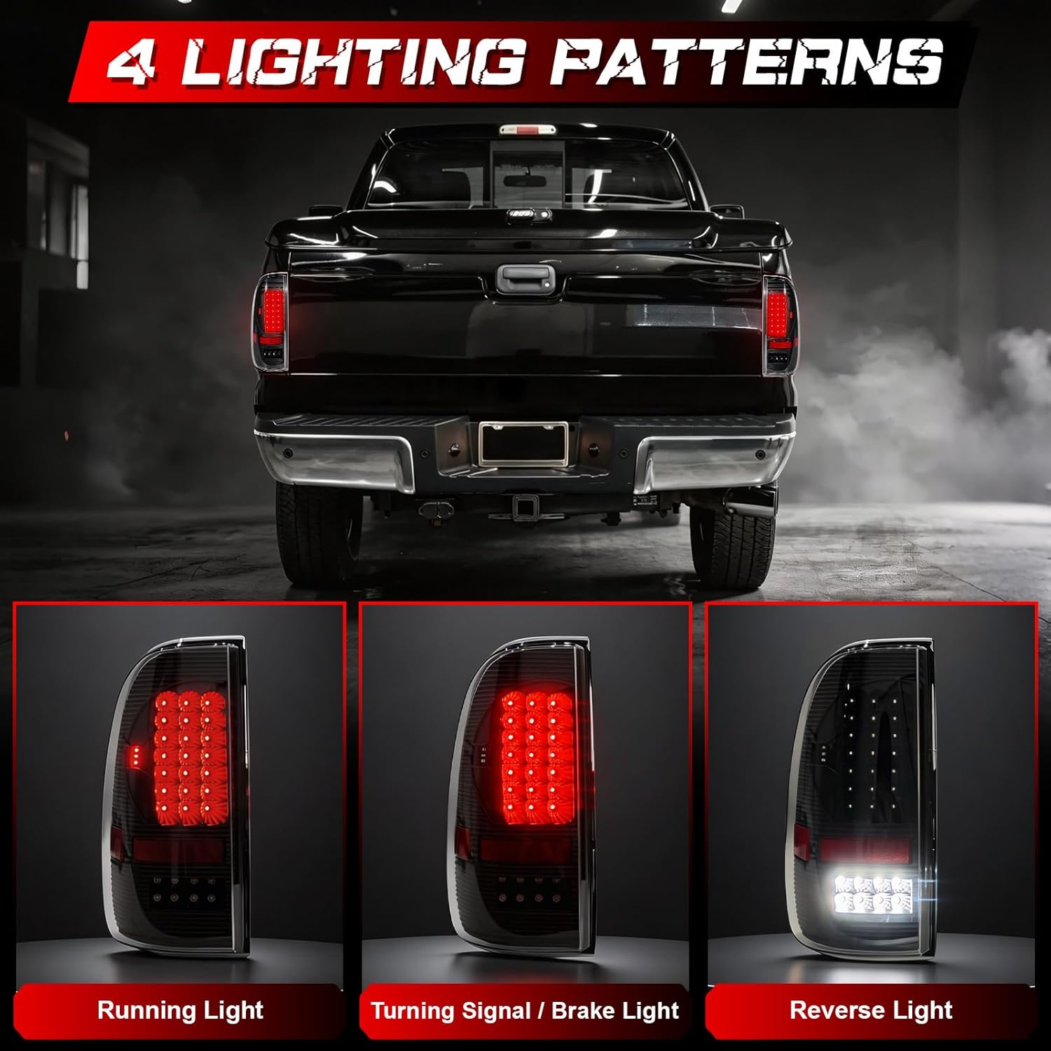 OKSIWA Clear Lens Full Led Tail Lights Compatible with 2008-2016 Ford F250 F350 F450 Turn Signal,Brake Light,Reverse Light Rear Light Assembly Replacement-2