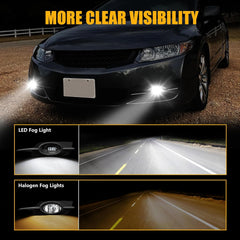 OKSIWA LED Fog Light for 2009-2011 Honda Civic Coupe 2dr,Front Bumer Driving Light Kit, Fog Lamp Assembly Replacement with Switch and wiring Harness, Plug and Play, Easy to Install-3