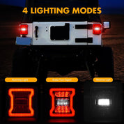 OKSIWA LED Tail Lights Fit For 2007-2018 Jeep Wrangler JK JKU, Tunnel Shaped Design Rear Lights, Running, Brake, Turn Signal, Reverse Light Tail Lamp, Easy to Install,Smoked Lens