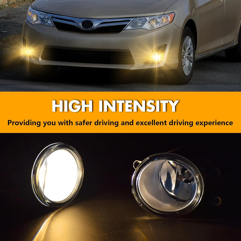 OKSIWA Halogen Fog Lights- for 2012-2014 Toyota Camry(Not for SE models),Fog Lamps Assembly Replacement,Include Switch, Wiring Harness,Plug and Play,Black Bezels-3