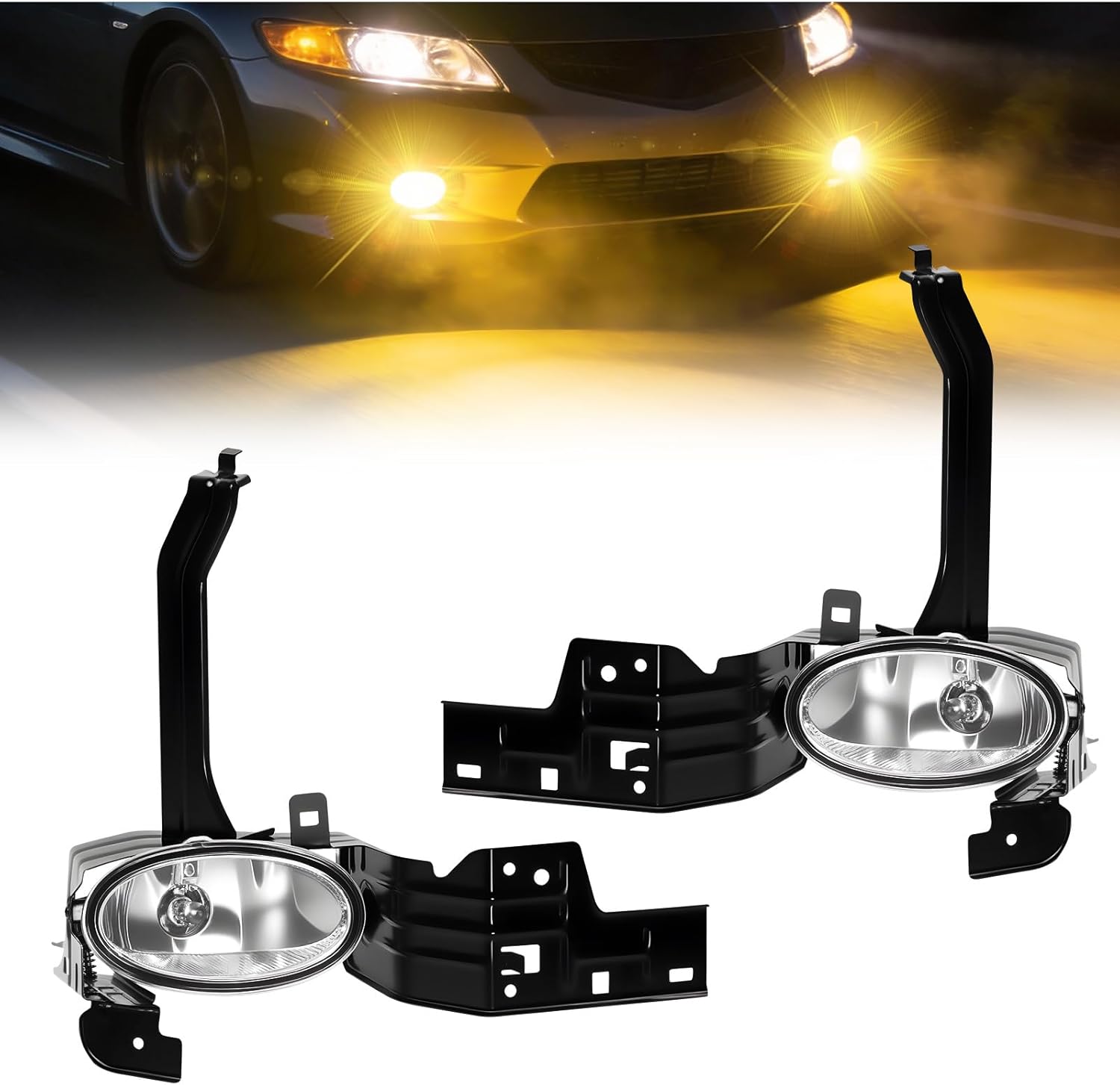 OKSIWA Fog Lights for Honda Accord 2008 2009 2010, Front Bumper Lamps with Switch & Wiring Harness, Easy Installation-1
