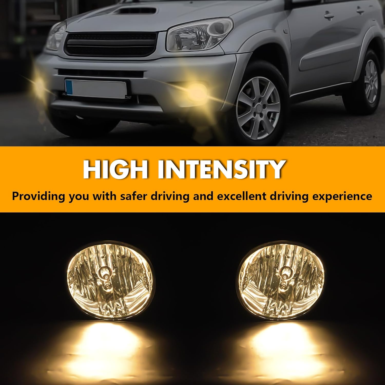 OKSIWA Halogen Fog Lights for 2004-2005 Toyota Rav4,2005-2007 Toyota Avalon,2006-2009 Toyota 4 Runner,2005-2006 Lexus ES330,Front Bumper Fog Lamps with Wiring Harness, Clear Lens