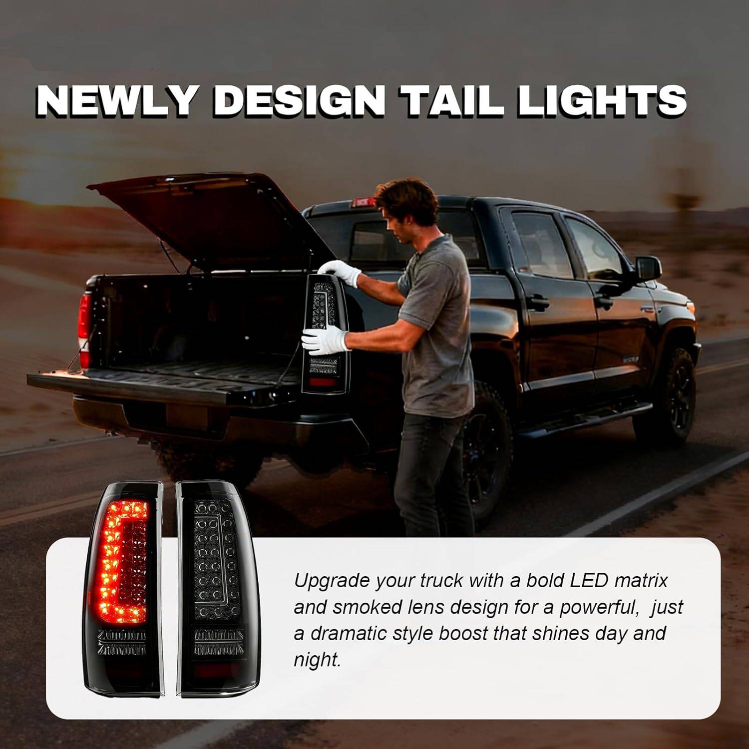 OKSIWA Full LED Tail Lights Assemble Fits for 1999-2002 Chevy Silverado 1500/2500 & 1999-2006 GMC Sierra 1500/2500/3500 With Start-Up Animation, Dynamic Turn Signals, Brake Light,Reverse Light-4