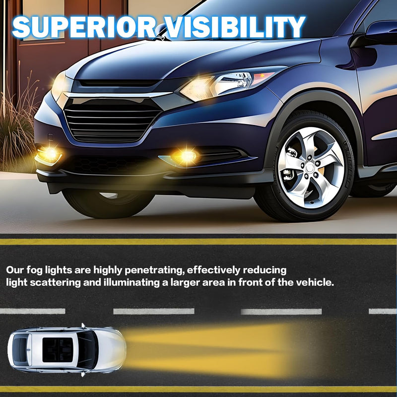 OKSIWA Fog Lights Assembly Compatible With 2015 2016 2017 2018 2019 2020 2021 2022 2023 HR-V/VEZE Front Bumper Driving Fog Lamp Light Kits-2