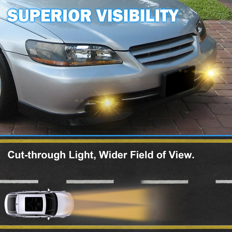 OKSIWA Fog Lights Fit For 2001-2002 Honda Accord 4DR Sedan 01 02 Front Driving Fog Lights Lamps(Clear Lens)-2