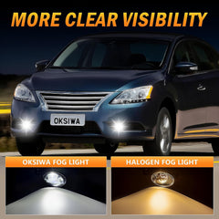 OKSIWA LED Fog Light,Compatible with 2013-2015 Nissan Sentra(Not Fit for SR type),Front Bumer Driving Light Fog Lamp Assembly Kit with Wiring Harness, Switch,Plug and Play-3