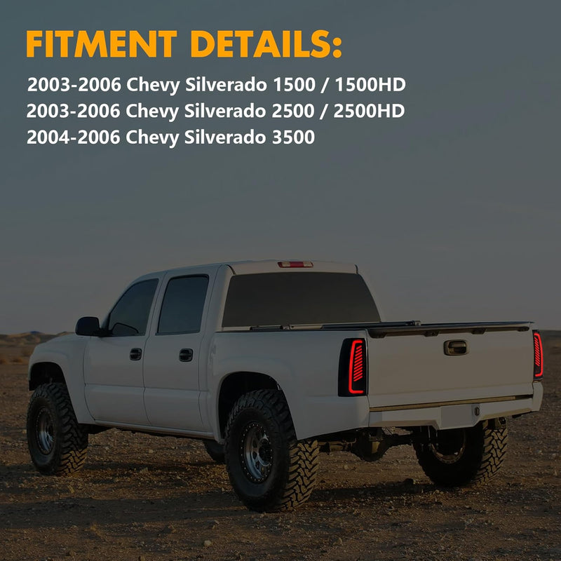 Animated Sequential Smoked LED Tail Lights for 2003-2006 Chevy Silverado Plug & Play-3
